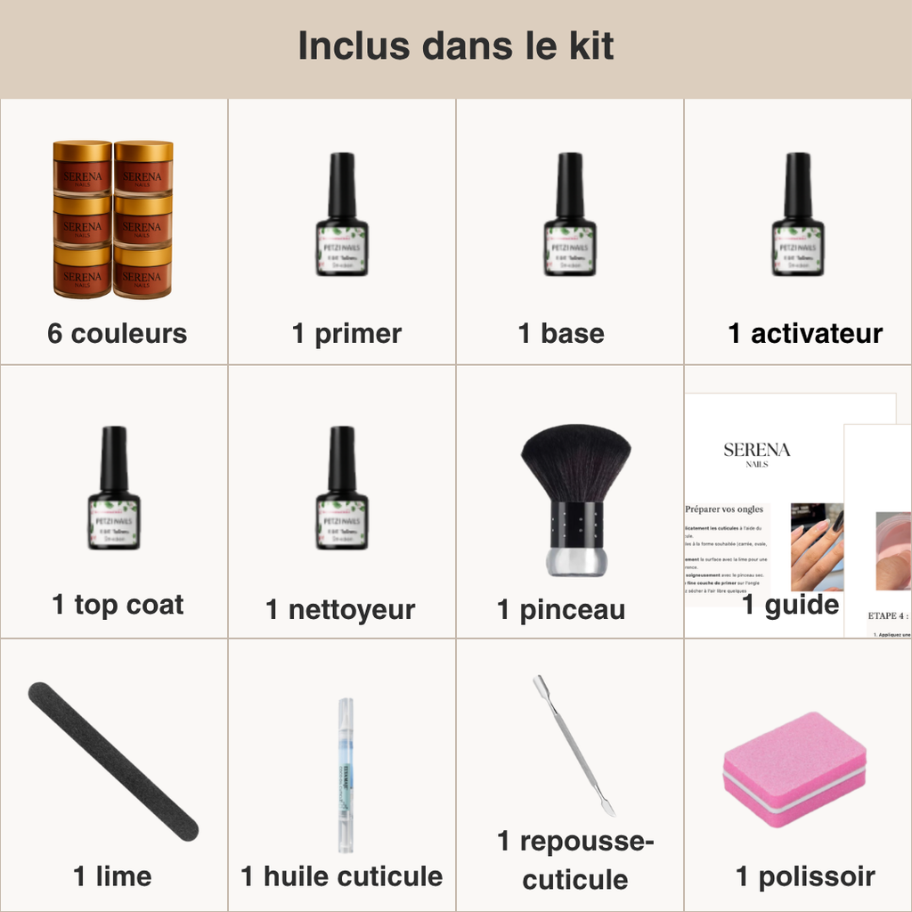 Kit de manucure sans lampe UV
